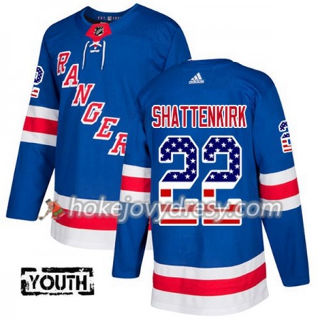Dětské Hokejový Dres New York Rangers Kevin Shattenkirk 22 2017-2018 USA Flag Fashion Modrá Adidas Authentic